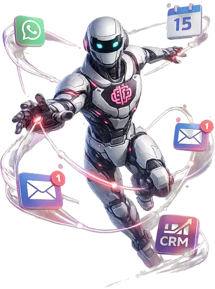 Agente de IA a medida de Expert Brain conectado a WhatsApp, calendario, email y CRM