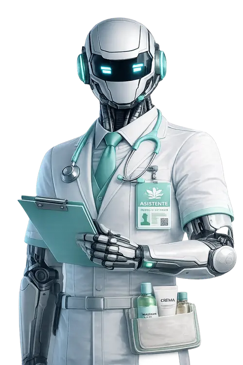 Vita, robot-personaje del chatbot IA para fisioterapia y estetica de Expertbrain