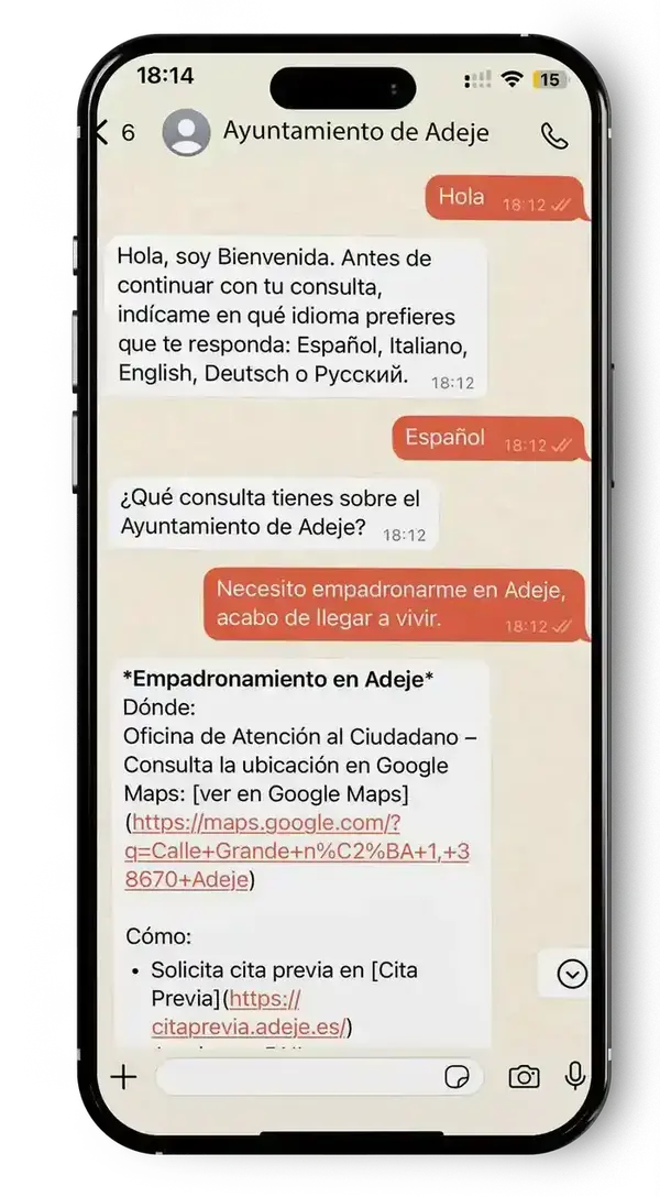 Conversación de ejemplo con Lia